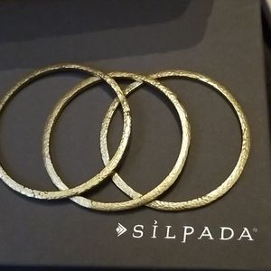 Silpada brass hammered bracelets